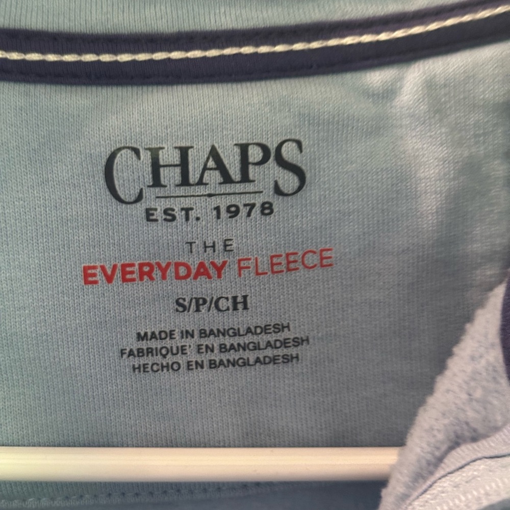 Chaps Men's Sky Blue Zip-Up Sweater - Picture 2 of 2